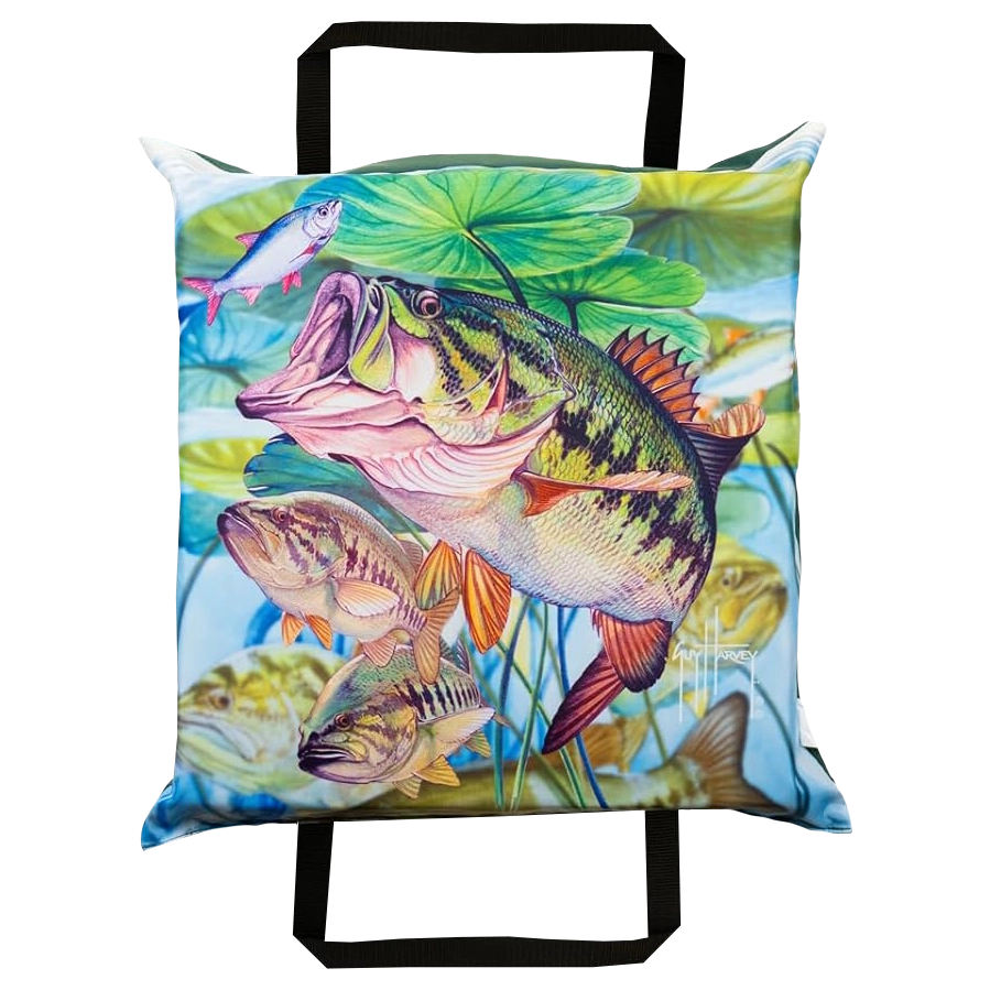 Pretty fish pattern throwable cushion PFD.
